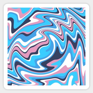 Colorful Liquid Warp Abstract Swirl - Blue and Pink Sticker